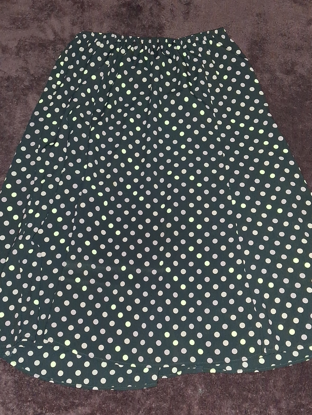 Rena Rowan Black Skirt with White , Purple & Pink Polka Dots.